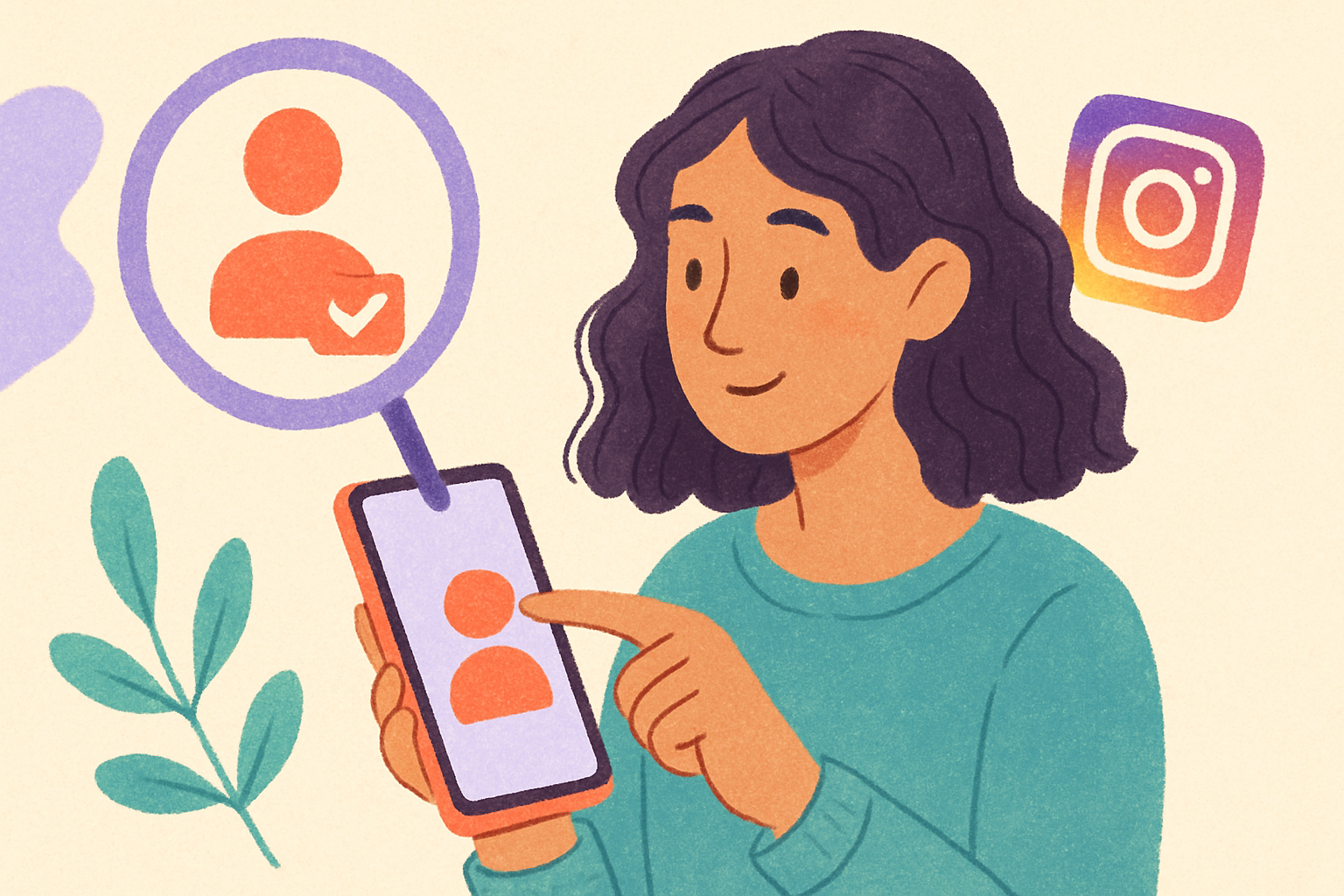 Graphique montrant comment retrouver les utilisateurs suivis sur Instagram.